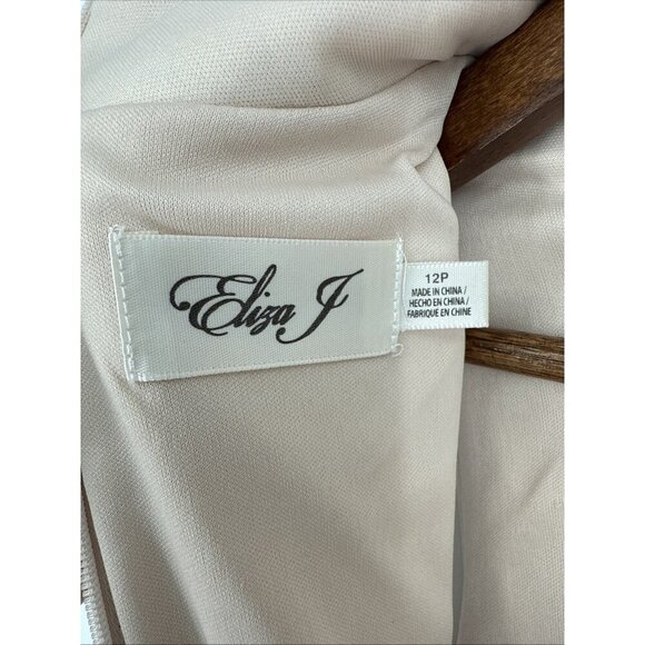 New Eliza J Womens 12 Petite Gold Silver Sequin Blouson Halter Cocktail Dress - Picture 9 of 10